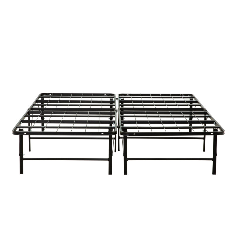 Pinckneyville Heavy Duty Metal Bed Frame with Round Corners, Box Spring Not Required, King 