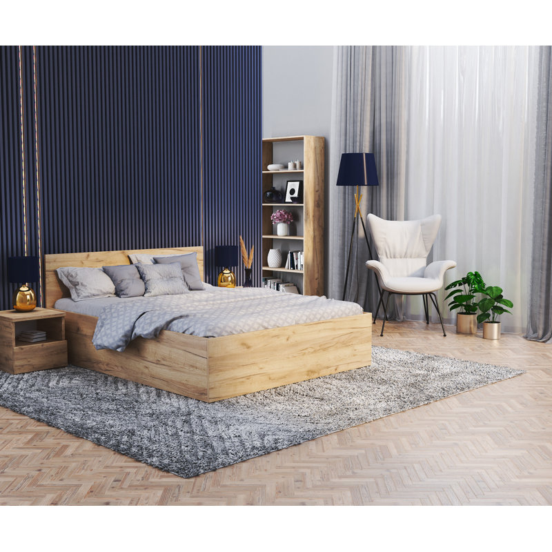 Grandview Ottoman Storage Bed, Oak, European King (160 x 200cm)