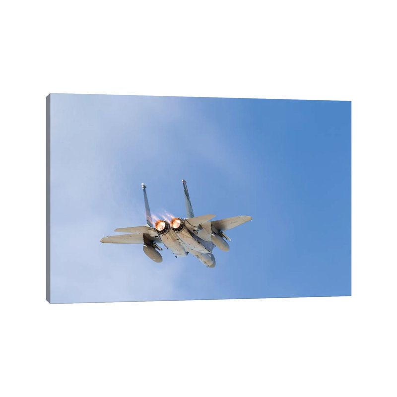 A US Air Force F-15C Eagle Taking Off From Nellis Air Force Base, Nevada II by Rob Edgcumbe - Wrapped Canvas Print