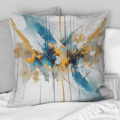 Coussin décoratif bleu sarcelle et doré Elegant