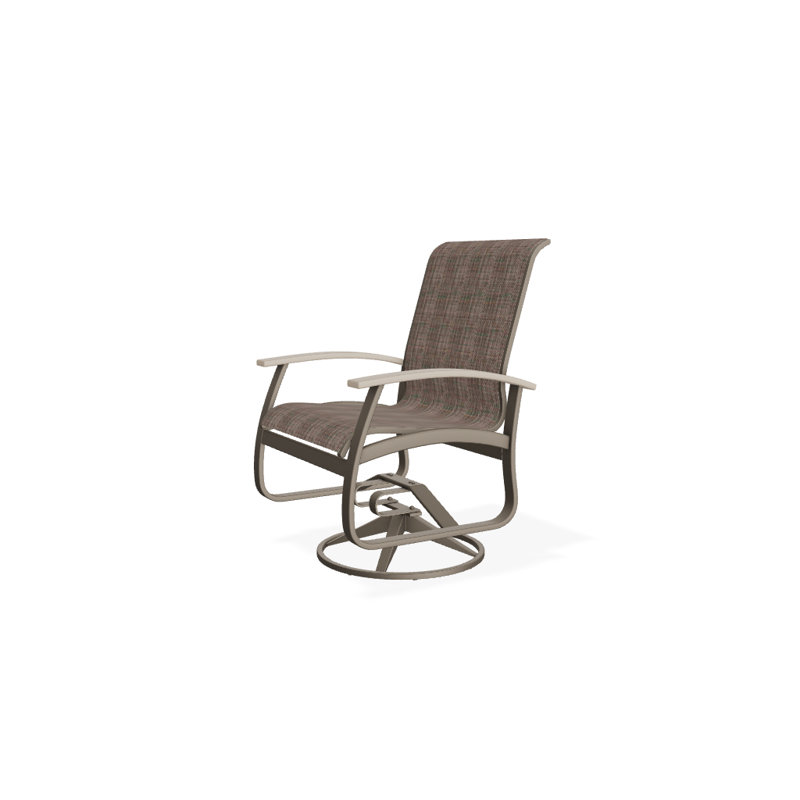 Belle Isle Outdoor Dining Armchair, Desert P60, Textured Graphite, Atlantis Royal Blue Sunbrella®