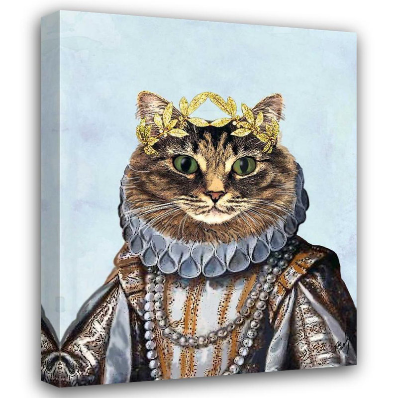 Art sur toile tendue Trinx Fab Funky Gallery: Cat Queen, H 45 po x l 36 po