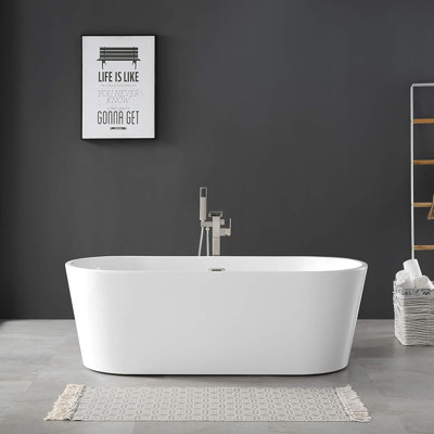 Baignoire de trempage autoportante en acrylique 67 po