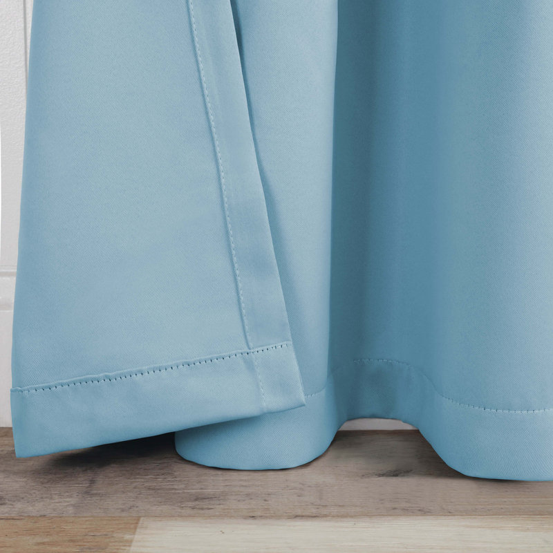 Bertrand Solid Modern Room Darkening Curtain Panel, Light Blue, 42" W x 108" L