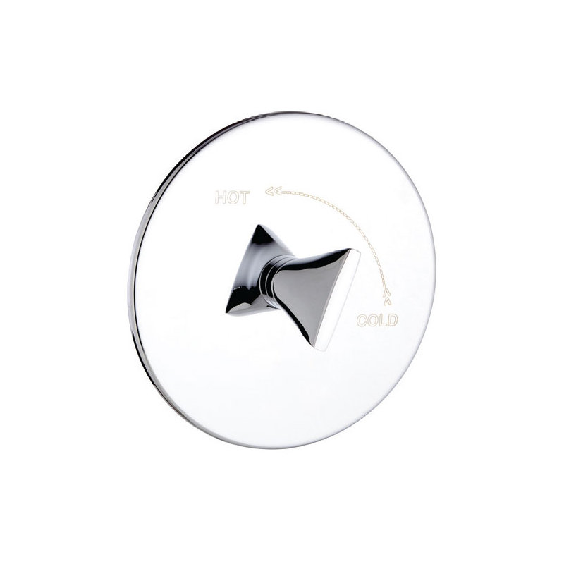 Douche ronde à pression équilibrée avec valve, Chrome poli