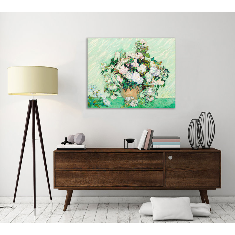 «Roses II» par Vincent Van Gogh, reproduction sur toile tendue, H 12 po x l 15 po x P 1,5 po