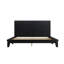 Structure de lit plateforme en noyer de style Mid-Century moderne avec tête de lit, bois massif, support de lattes de bois, aucun sommier requis, double, noir-2118897417-2118897418