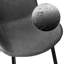 Chaises de salle à manger modernes en similicuir, chaises latérales sans accoudoirs avec dossier incurvé et pieds fuselés en métal noir, revêtement en similicuir, supportant jusqu'à 300 lb-1122198647-1122198649