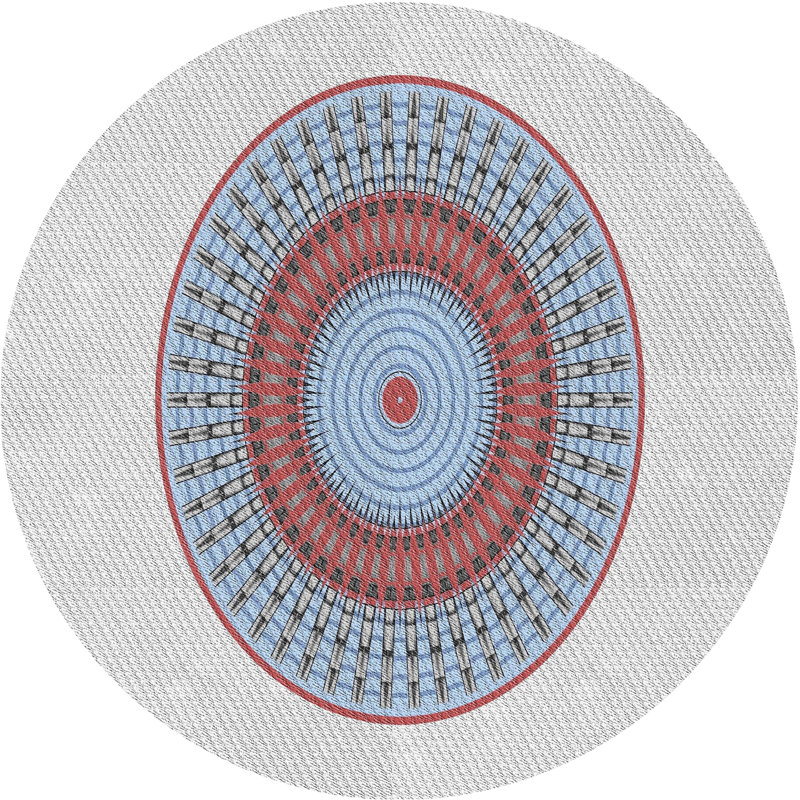 Geometric Indoor Rug, Round 5'
