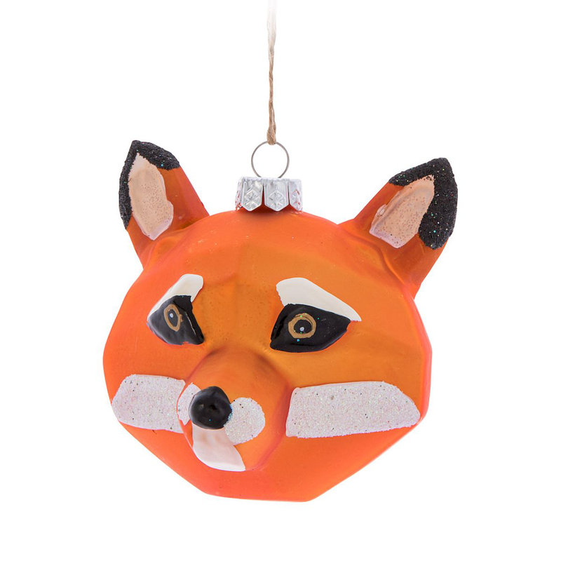 Ornement suspendu à tête de renard angulaire