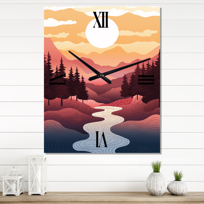 Horloge murale moderne Mountain Mountain, Petit
