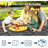 Reversible Waterproof Outdoor Rug – Durable Plastic Straw Patio Carpet, Easy Care & Collapsible, Modern Geometric Design – Garden, Balcony, Camping, Picnic, Patio –Black Grey-129982823