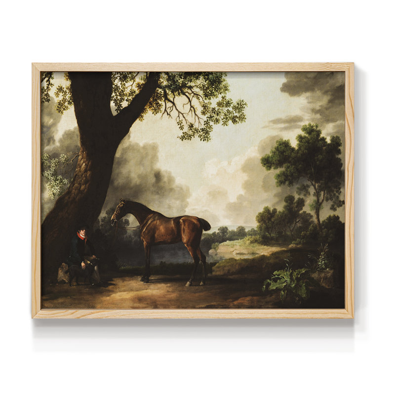 Motif floral rétro - XXVII - reproduction encadrée, H 22 po x l 28 po, Naturel