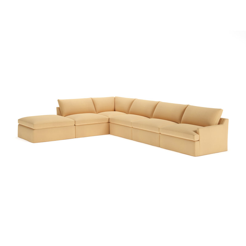 Canapé modulaire 6 pièces Wrenley, Coton Bayou Sunshine, Orienté à droite