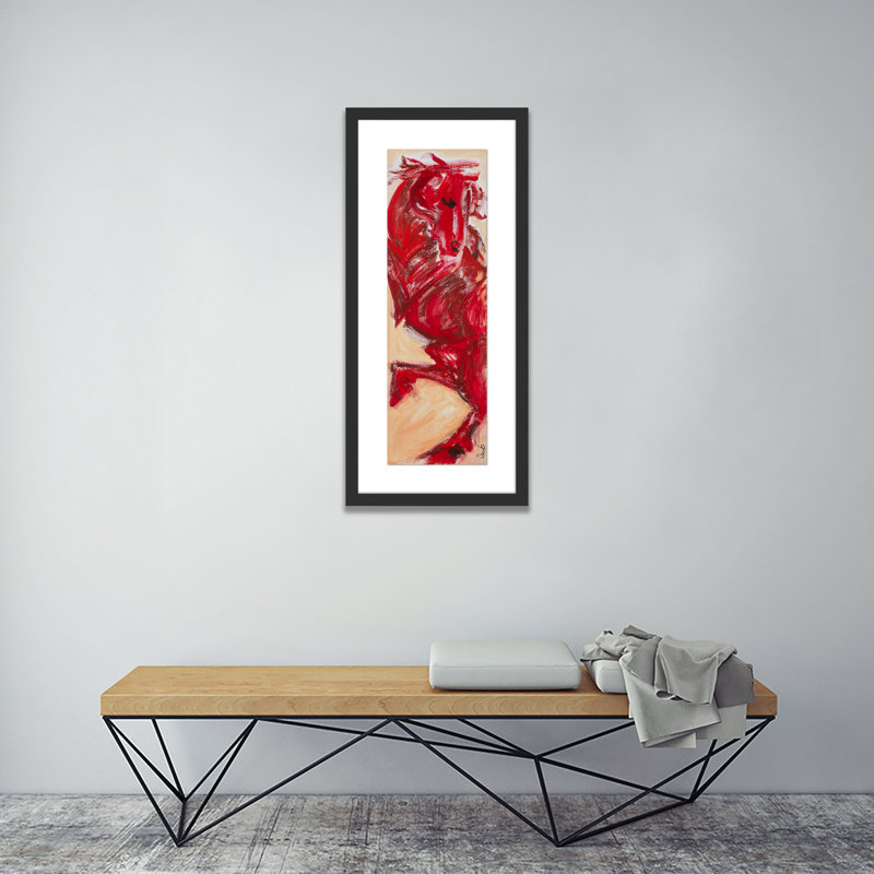 Big Red Print by Donna Bernstein, Black, 40" H x 17" W x 2.5" D