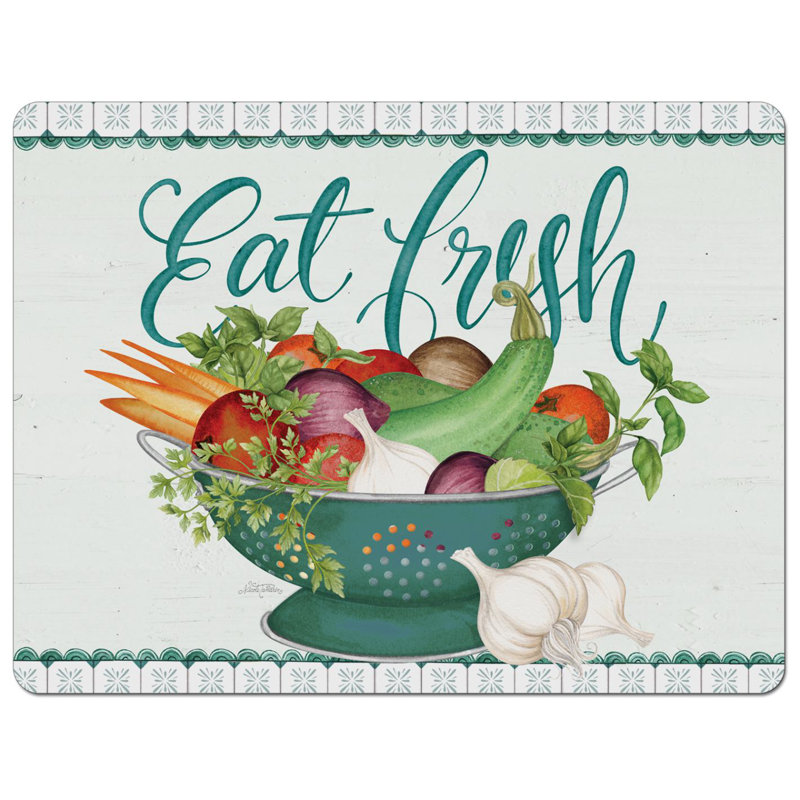 Tapis de planche à découper en plastique flexible CounterArt Eat Fresh Designer