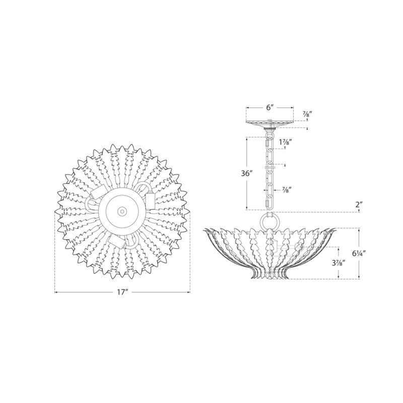 AERIN Hampton Small Chandelier, Plaster White