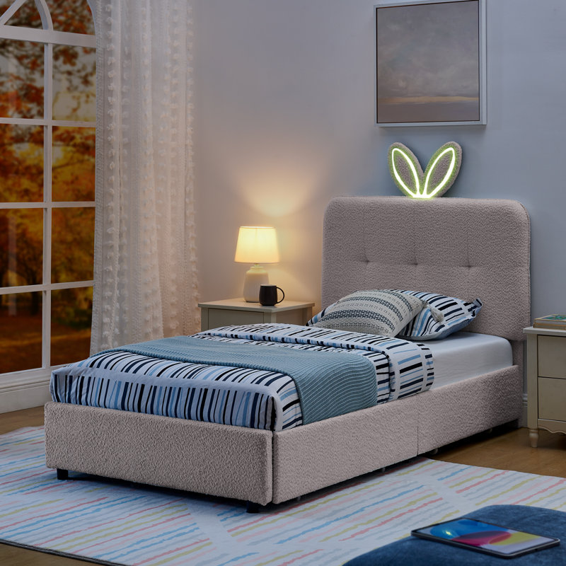 Lit pour enfant Prynn, Simple, Rose