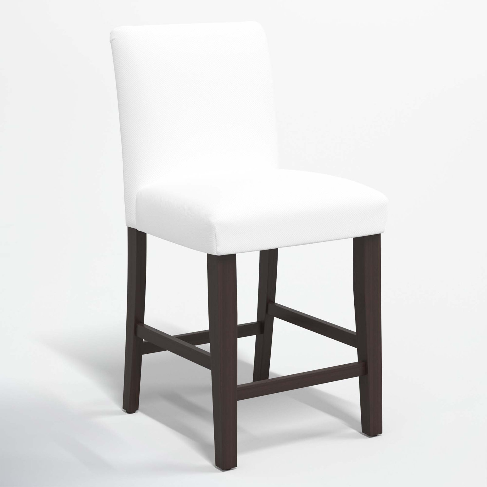 Hadrien Bar and Counter Stool, Counter Stool (26" Seat Height), White Performance Twill, Black Wood
