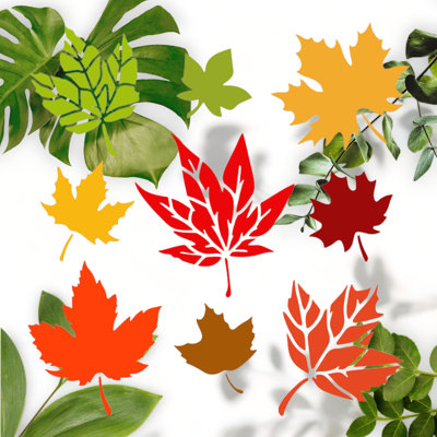 Autumn Maple Leaves Plastic Leaf Pattern Stencil