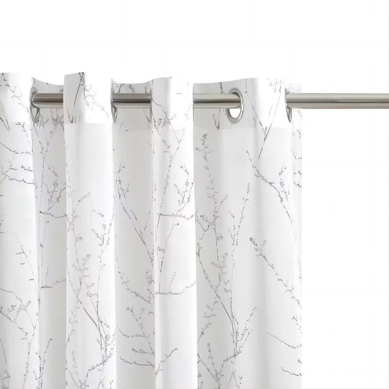 Paire de rideaux semi-transparents en polyester Dervin, 52" W x 84" L