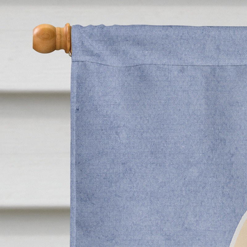 Polyester 2 côtés 40 x 28 po welcome drapeau maison, Épagneul cocker Buff assis