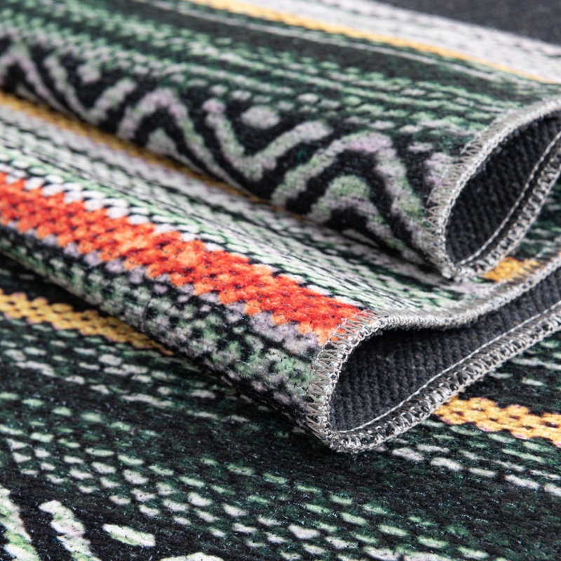 Tapis contemporain Abidur vert-ivoire, Rectangle 2 pi x 3 pi