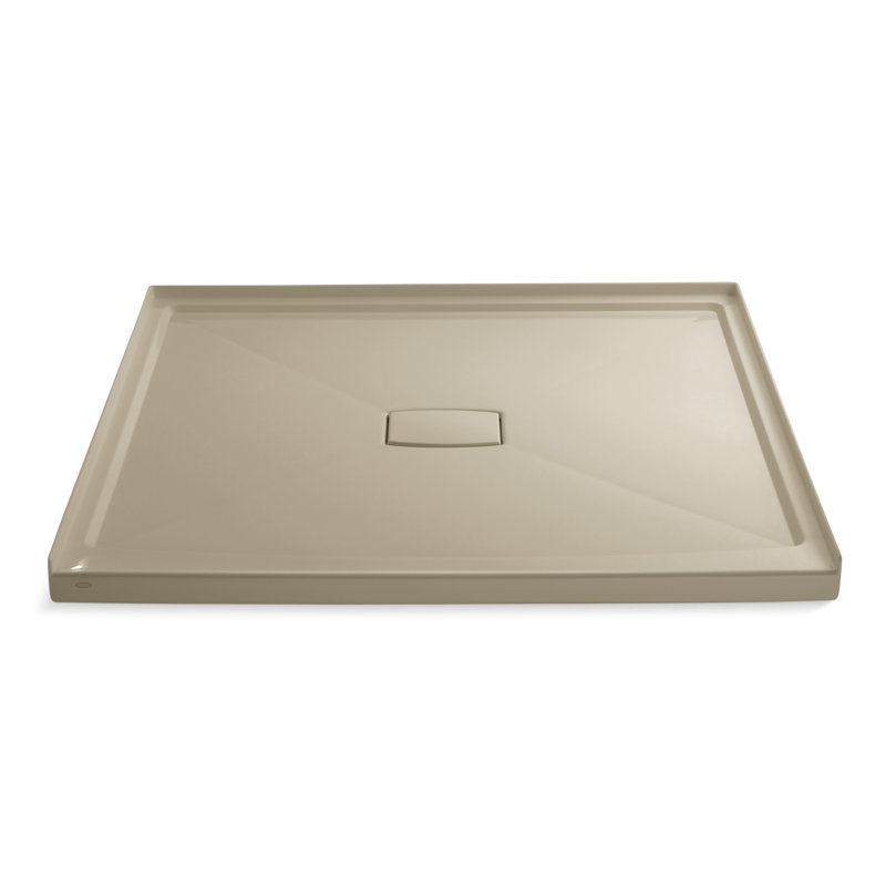Archer 60" x 60" Single Threshold Acrylic Alcove Shower Base, Center Drain, Mexican Sand