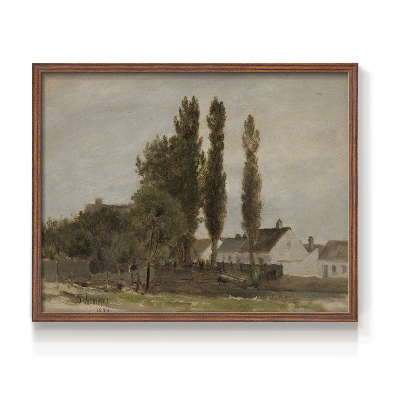 Paysages rétro-CLXVI-impression encadrée - réaménageable, H 8 po x l 10 po, Noyer