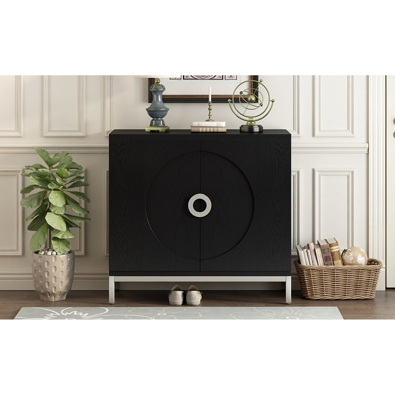 Bedroom Cabinet With Drawers - Black, Solid Wood Veneer, Adjustable Dining Room Sideboard Grain, Build