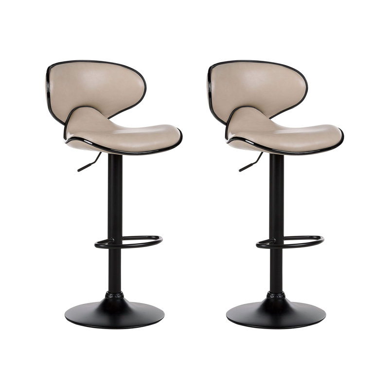 Eastvale Swivel Upholstered Adjustable Height Counter Stool with Metal Frame, Beige