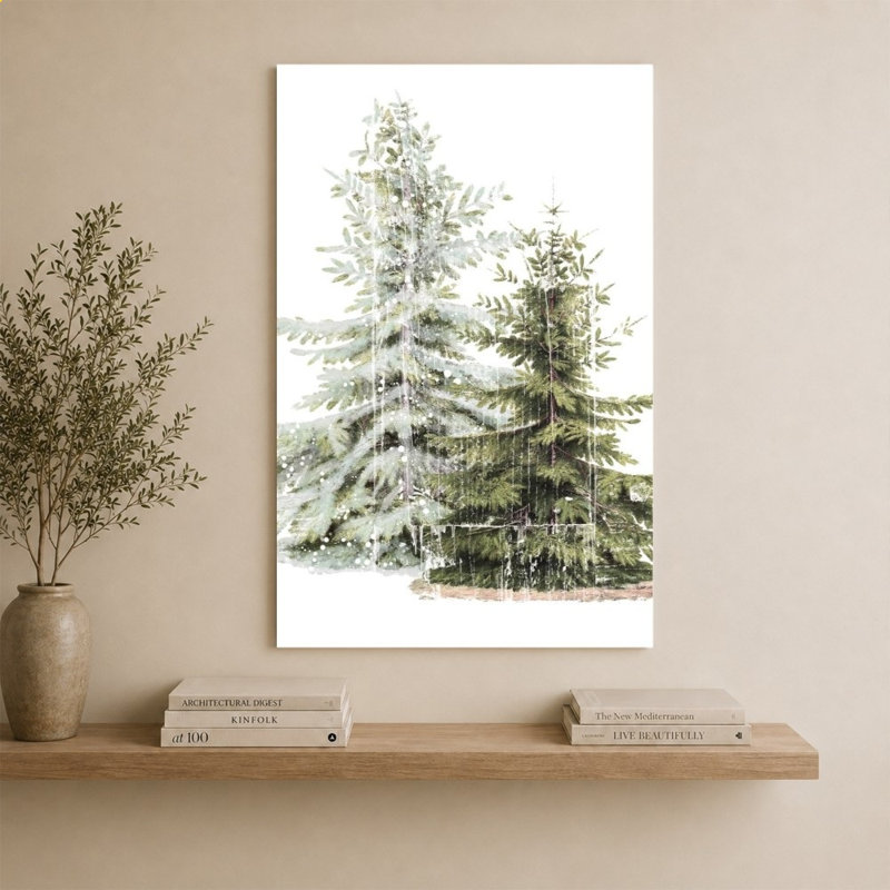 «Wooded Holiday Trees» par Katie pertiet - impression sur toile, H 60 po x l 40 po, Ne s’applique pas