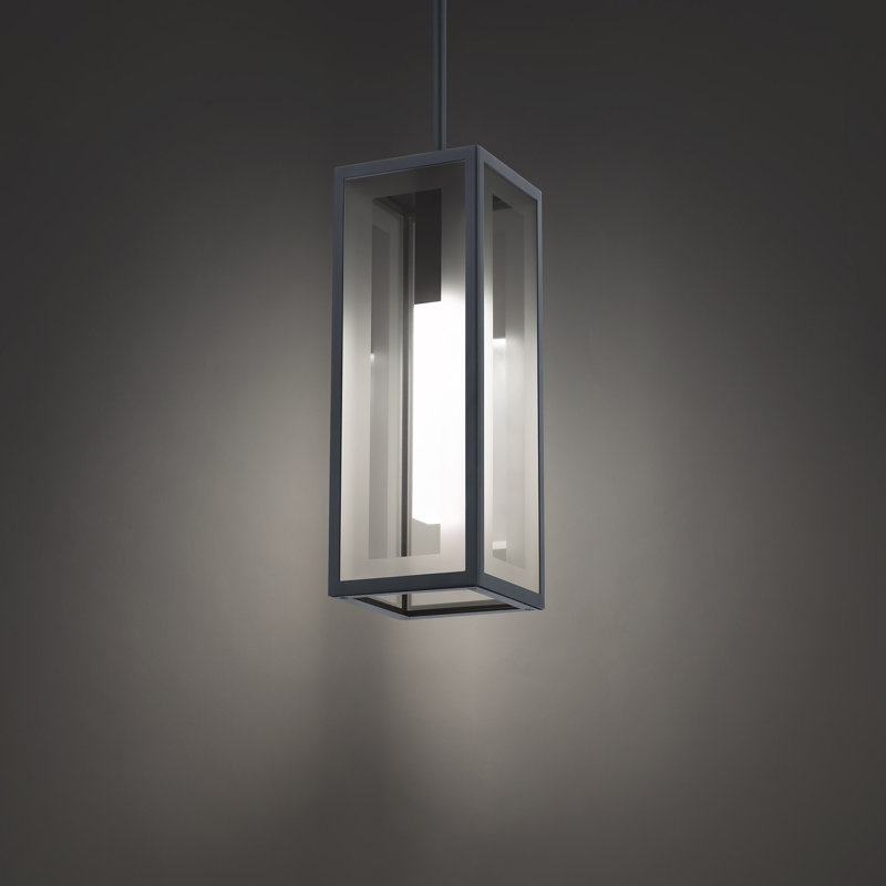 Black Crystal Outdoor LED Pendant Light with Acrylic Diffuser