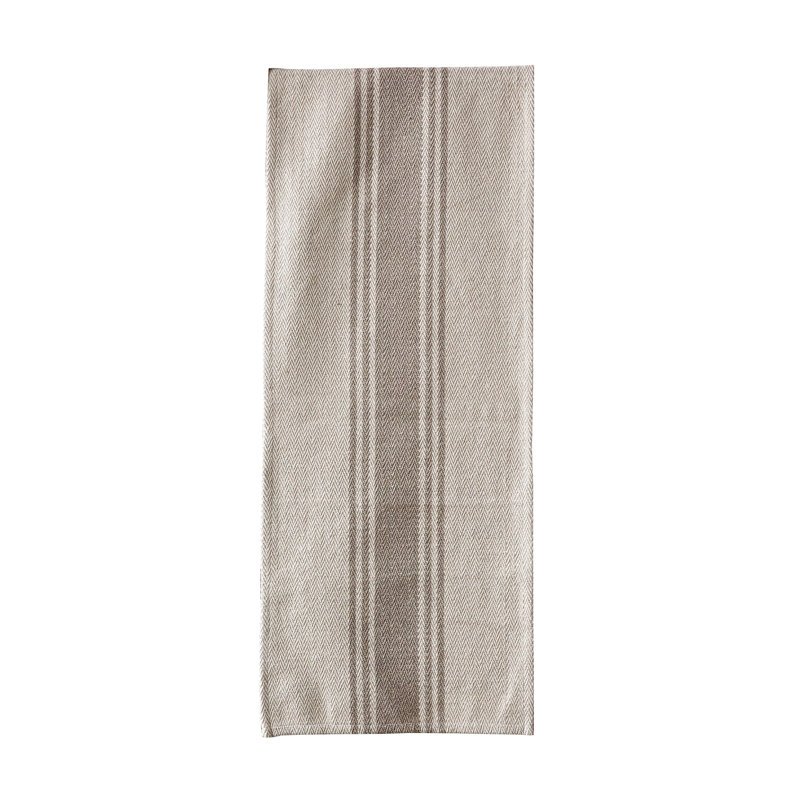 Canvas Table Runner with Khaki Stripes, Khaki