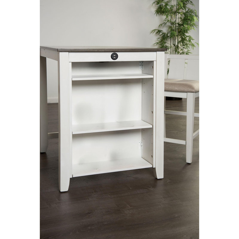 3 Pc Counter Ht Set (1 Table + 2 Chairs)  , White