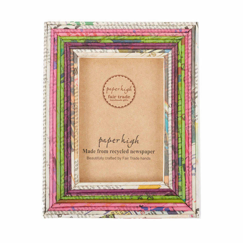 Paper Picture Frame, 12.7cm x 17.8cm, White/Pink/Green/Purple