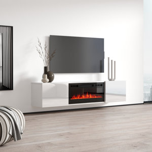 Aiyanah TV Stand for TVs up to 78" with Electric Fireplace Included