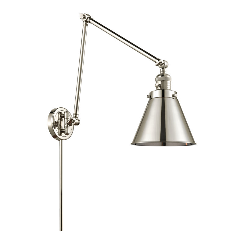 Donovan Swing Arm Sconce, Polished Nickel