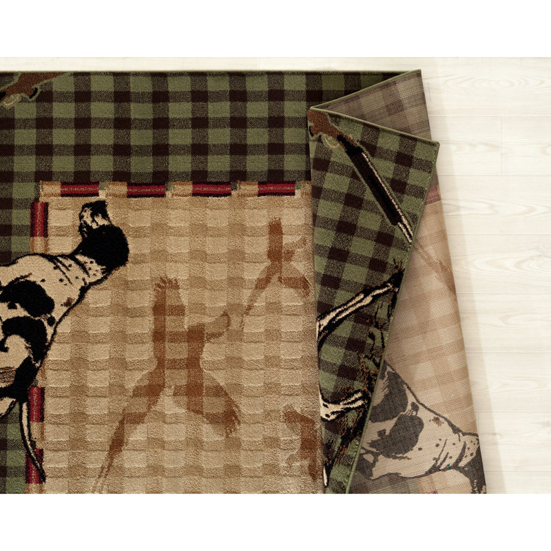 Tapis vert / beige Pippen, Rectangle 5 pi 3 po x 7 pi 2 po