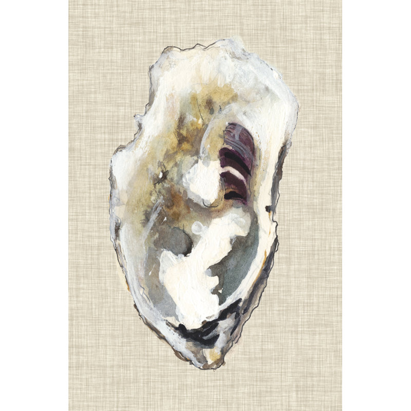Oyster Shell Study I by Michael Willett - Painting on Canvas, 122cm H x 81cm W, Black Floater Framed