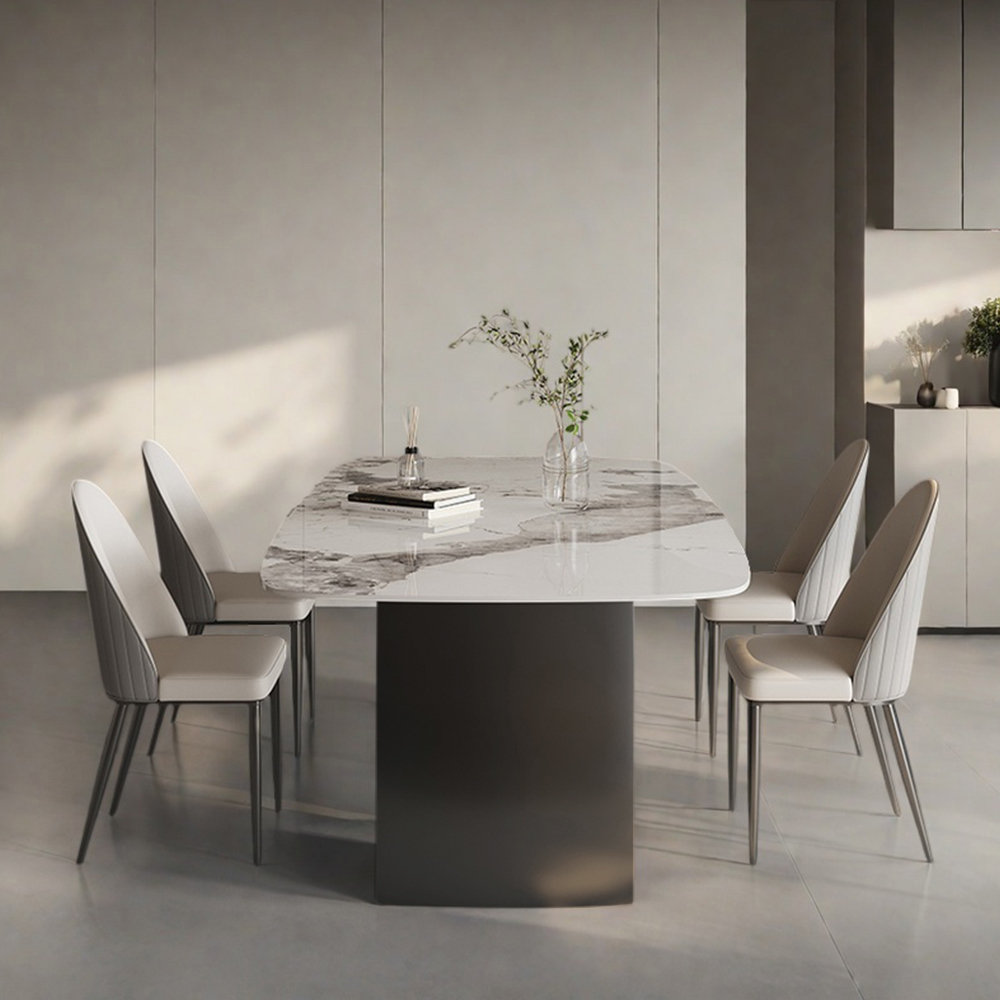Elamer Italian style rectangular simple dining table set - Wayfair Canada