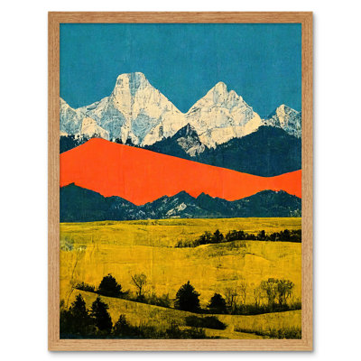Winter Mountains Landscape Modern Papercut - Print