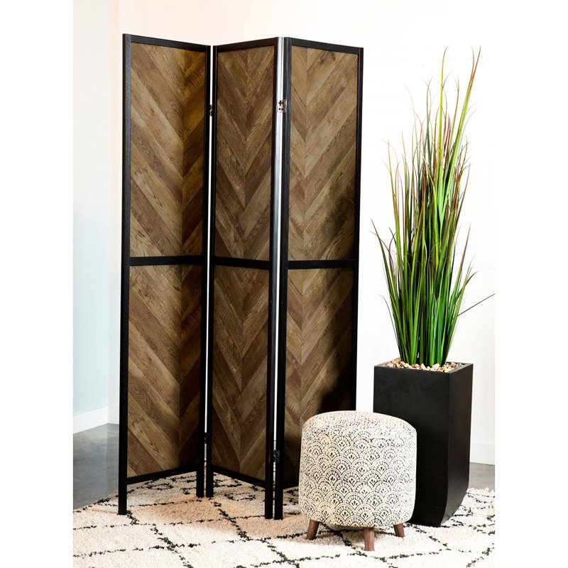 Paravent rustique pliant à 3 chevrons rustique, rehausse la maison et le style, 71,33 po x 52 po x 0,75