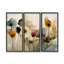 Nature Inspired Dry Flower Bouquet by Treechild - 3 Piece Picture Frame Print Set on Wood-1565189994