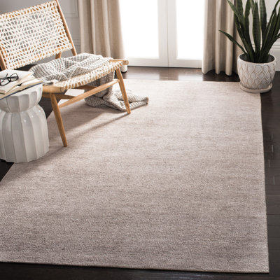 McArthur Stone Wash Hand Knotted Viscose/Cotton Solid Color Rug in Gray