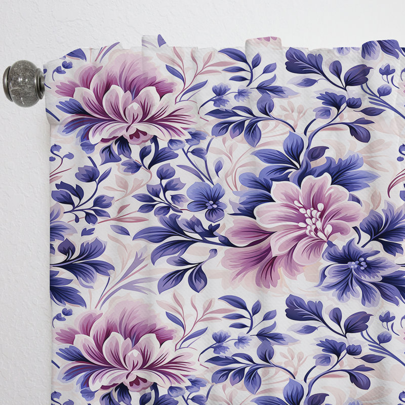 Moroccan Damask Poppies Intrigue - Rideau damassé - Rideau damas obscurcissant - 1 panneaux, L 52 po x L 84 po