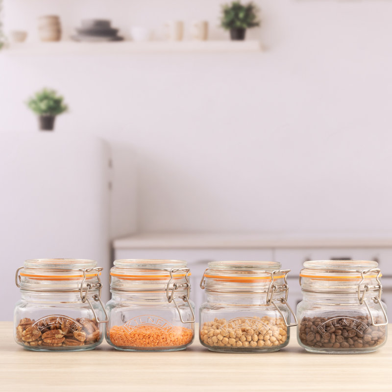 Kilner Clip Top Jars Square 0.5L (Set of 4)