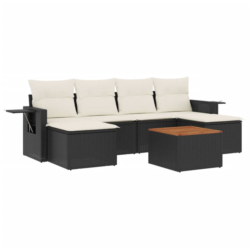 Ensemble de canapé de jardin Vidaxl PE, Noir
