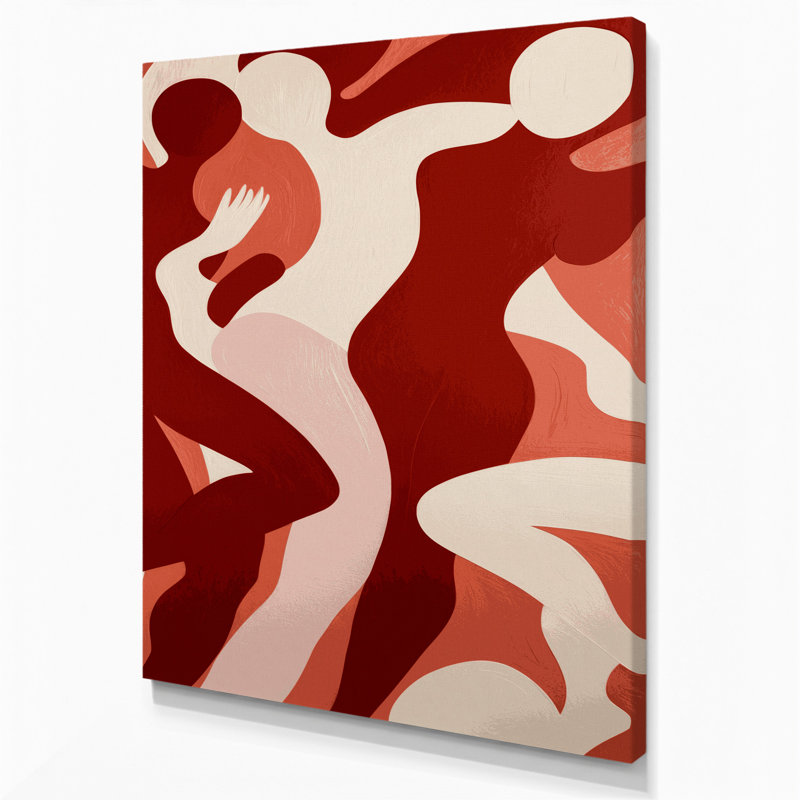 Abstract Figurative 10 Red Canvas Wall Art, 30" H x 20" W