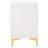 White And Gold 2-Drawer Rectangular Nightstand